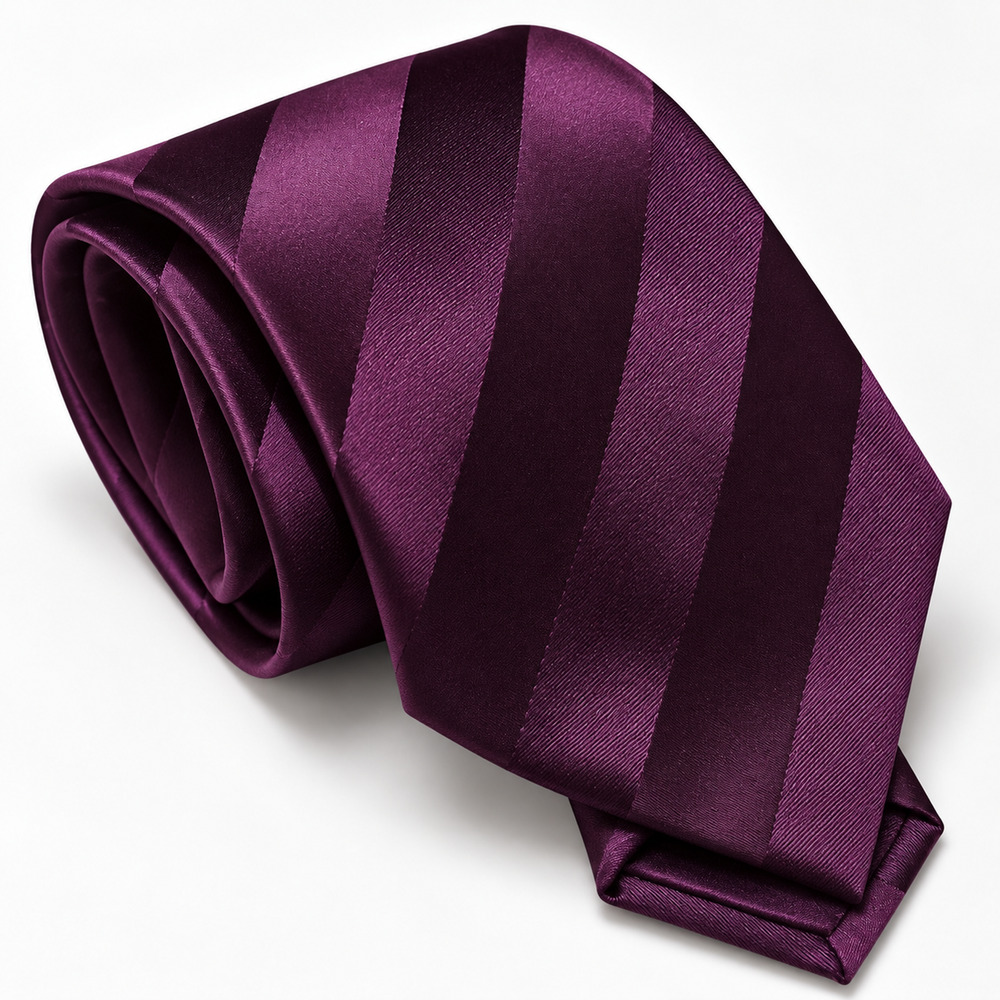 Brioni Silk Tie Necktie Purple Satin Stripe Made In Italy Designer Luxury